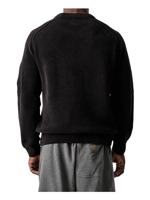 chenille cotton crewneck lens sweater C.P. COMPANY | 21CMKN196A-005558G999 BLACK